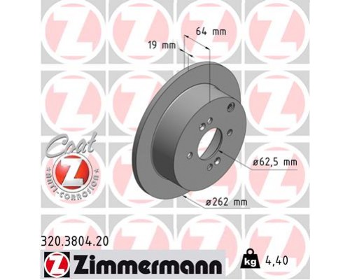 Гальмівний диск ZIMMERMANN 320.3804.20
