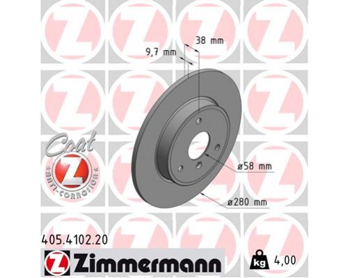 Гальмівний диск ZIMMERMANN 405.4102.20