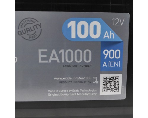 Акумулятор автомобільний EXIDE PREMIUM 100A (EA1000)