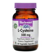 Амінокислота Bluebonnet Nutrition L-Цистеин 500 мг, L-Cystein, 60 вегетаріанських капсул (BLB0038)