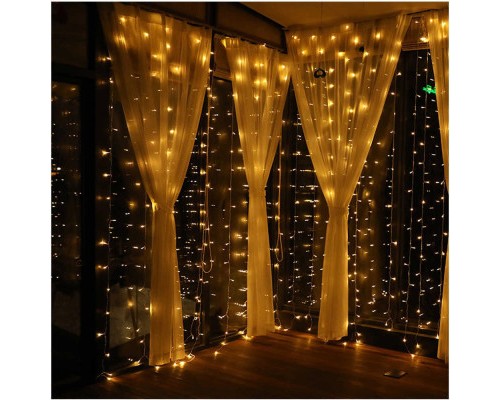 Гірлянда ColorWay штора водоспад 3x3м 300LED 220V теплий (CW-GW-300L33VWFWW)