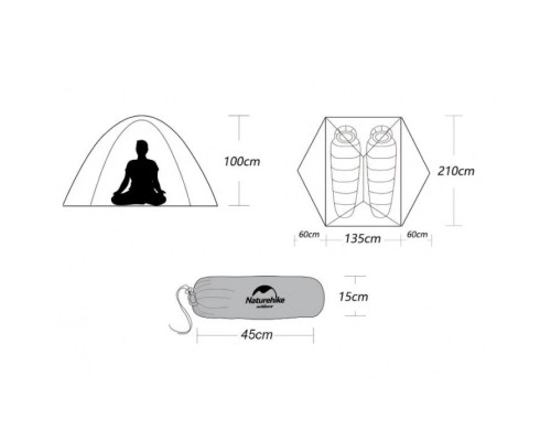 Намет Naturehike Mongar NH17T007-M 20D Grey (6927595708071) Намет Naturehike Mongar NH17T007-M 20D Grey (6927595708071)