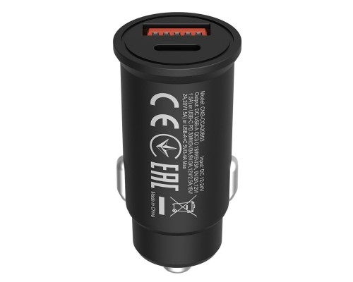Зарядний пристрій Canyon PD 30W/QC3.0 18W Pocket size car charger (CNS-CCA20B03)