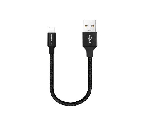 Дата кабель USB 2.0 AM to Lightning 0.25m black ColorWay (CW-CBUL048-BK)