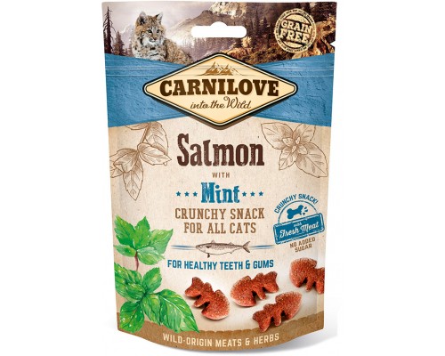 Ласощі для котів Carnilove Crunchy Snack з лососем і м'ятою 50 г (8595602527175)