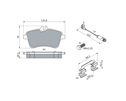 Гальмівні колодки Bosch 0 986 494 085