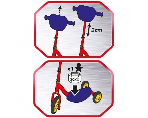 Самокат Smoby Toys Тачки з металевою рамою Триколісний (750114)