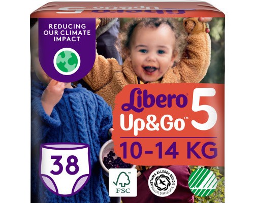 Підгузки Libero Up&Go Розмір 5 (10-14 кг) 38 шт (7322541742458)