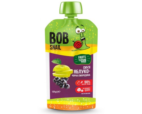 Дитяче пюре Bob Snail Равлик Боб Яблуко-чорна смородина 120 г (4820219343790)