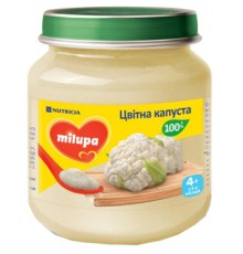 Дитяче пюре Milupa Цвітна капуста з 4 місяців 125 г (5900852030246)