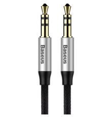 Кабель мультимедійний 3.5mm M/M 0.5m Yiven M30 black-silver Baseus (CAM30-AS1)
