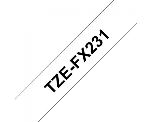 Стрічка для принтера етикеток UKRMARK сумісна з TZEFX231. гнучка, 12мм х 8м. black on white (TZeFX231) (900407)