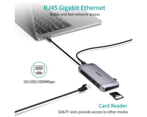 Концентратор Choetech USB-C 9-in-1 (HUB-M15-GY)