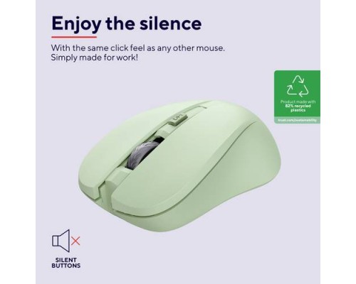 Мишка Trust Mydo Silent Wireless Green (25042)