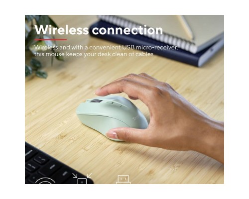 Мишка Trust Mydo Silent Wireless Green (25042)