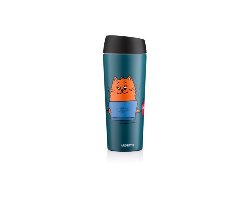 Термокружка Ardesto Coffee Тime Red Cat 450 мл Синя (AR2645CG)