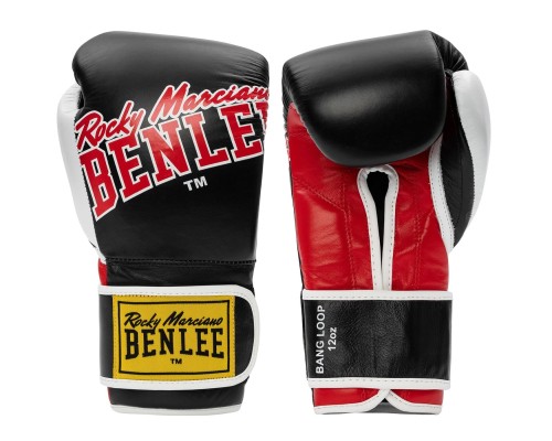 Боксерські рукавички Benlee Bang Loop Шкіра 12oz Чорно-червоні (199351 (Black Red) 12 oz.)