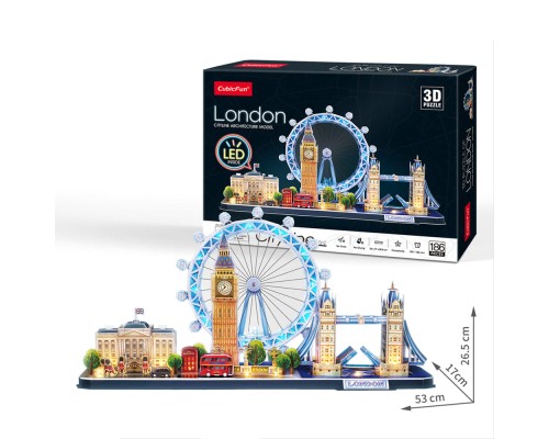 Пазл Cubic Fun Тривимірна головоломка-конструктор City Line Лондон з LED підсвіткою (L532h)