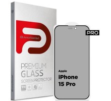 Скло захисне Armorstandart Pro Anti-spy Matte Apple iPhone 15 Pro Black (ARM73170)