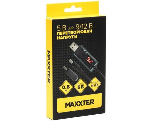 Кабель живлення USB-AM to 5.5/3.5mm 9/12V 0.8m Maxxter (UB-DC9/12-0.8M)