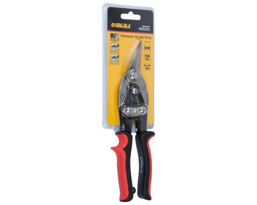 Ножиці по металу Sigma ліві 250мм CrV (4331211)