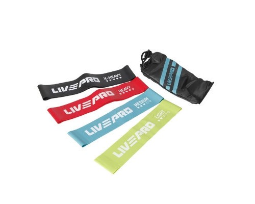 Еспандер LivePro Resistance Loops Bands LP8412 Набір фітнес гумок 4шт (6951376101355)