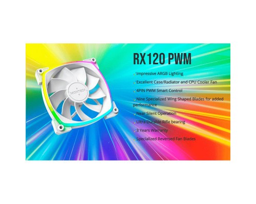 Кулер до корпусу MONTECH RX120 PWM WHITE