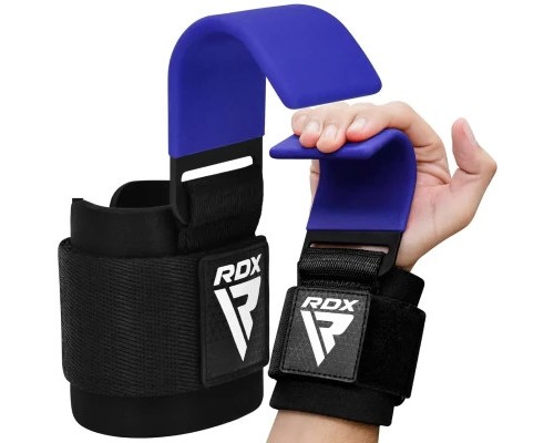 Гаки для тяги на зап'ястя RDX W5 Gym Hook Strap Blue Plus (WAN-W5U+)