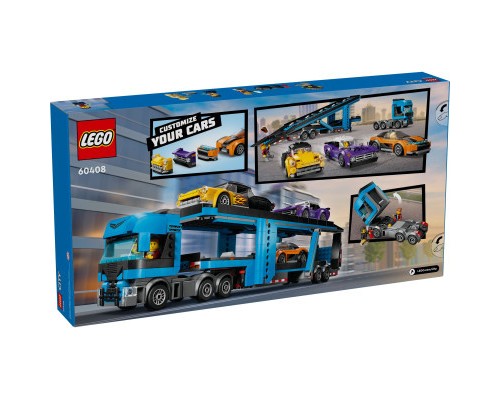 Конструктор LEGO City Вантажівка-транспортер зі спортивними авто (60408)
