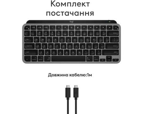 Клавіатура Logitech MX Keys Mini для MAC Wireless UA Space Grey (920-012652)