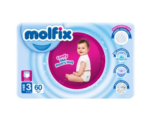 Підгузки Molfix Трусики 3 midi 6-11 кг 60 шт (8690536842704)