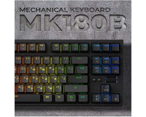 Клавіатура GamePro MK180B Hot-Swap Red Swich RGB USB UA Black (MK180B)