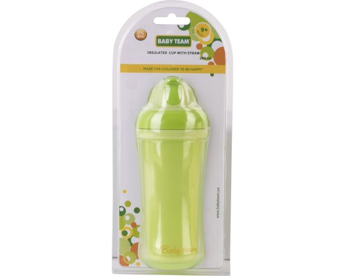 Поїльник-непроливайка Baby Team З подвійними стінками і трубочкою 280 мл (4824428050210)