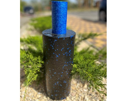 Масажний ролик PowerPlay PP-4348 2 in 1 EPP Foam Roller 33x14см Чорно/Синій (PP_4348_Blue_(33*14))
