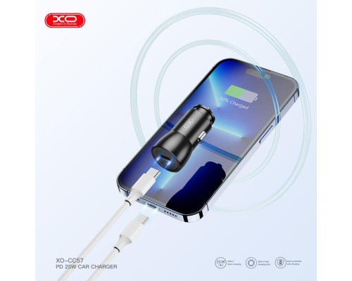 Зарядний пристрій XO CC57 USB-C PD25W Black (CC57_Black)