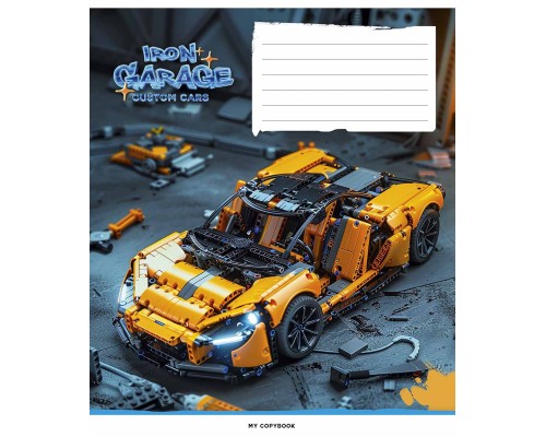 Зошит Школярик Iron garage 12 аркушів клітинка (012-3513K)