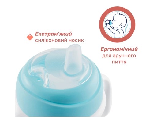 Поїльник-непроливайка Chicco Transition Cup 200 мл. від 4 місяців (блакитна) (06911.25)
