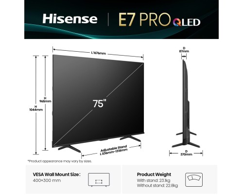 Телевізор Hisense 75E7Q PRO