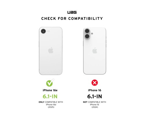 Чохол до мобільного телефона UAG iPhone 16E (4th Gen, 2025) Essential Armor MagSafe Black (114496114040)