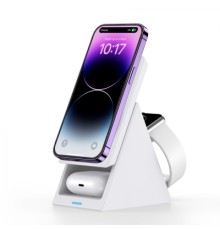 Зарядний пристрій Choetech Wireless magnetic 3-in-1 15W white (T600-F)