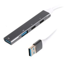 Концентратор Maxxter USB 3.0 to 1xUSB 3.0 + 1xUSB 2.0 + 2xUSB-C (HU3A-4P-03)