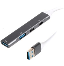 Концентратор Maxxter USB 3.0 to 1xUSB 3.0 + 1xUSB 2.0 + 2xUSB-C (HU3A-4P-03)