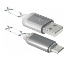 Дата кабель USB08-03LT USB - Micro USB, GrayLED backlight, 1m Defender (87554)
