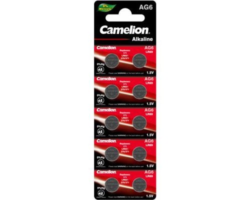 Батарейка AG6 / LR920 / LR69 / V6GA Alkaline * 10 Camelion (AG6-BP10) 