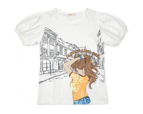 Футболка дитяча Breeze з дівчиною (15770-140G-cream)