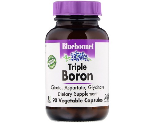 Мінерали Bluebonnet Nutrition Потрійний бор 3мг, Triple Boron, 90 вегетаріанських капсул (BLB-00685)