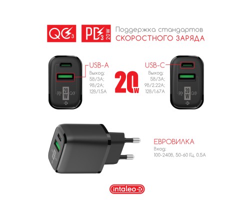 Зарядний пристрій Intaleo TCGQPD220 (1283126509995)