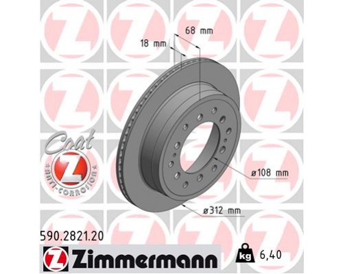 Гальмівний диск ZIMMERMANN 590.2821.20