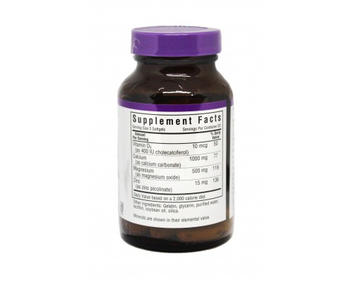 Вітамінно-мінеральний комплекс Bluebonnet Nutrition Кальцій Магній + Цинк, 60 желатинових капсул (BLB0700)