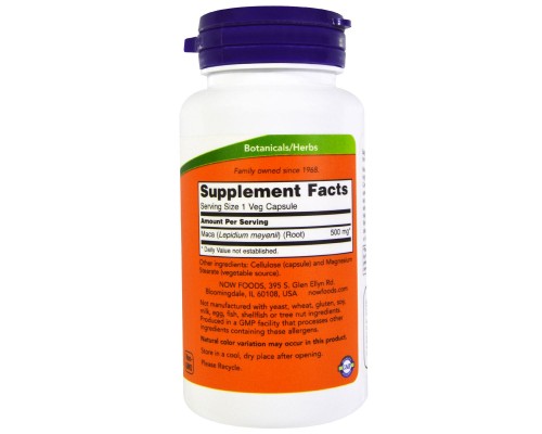 Трави Now Foods Перуанська Мака 500мг, 100 вегетаріанських капсул (NOW-04721)